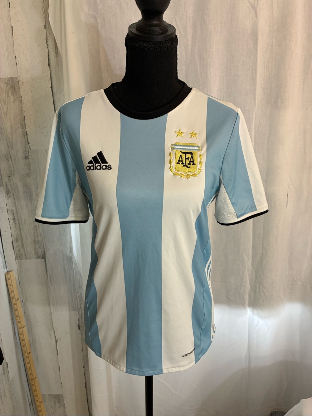 adidas Argentina women’s slim fit Soccer Jersey - Light Blue & White